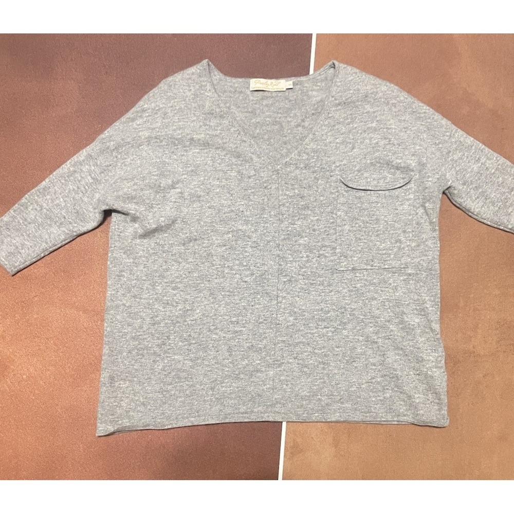 Paisley Road Grey Cashmere Crewneck Sweater Size S Cozy Lightweight Classic - Picture 5 of 8